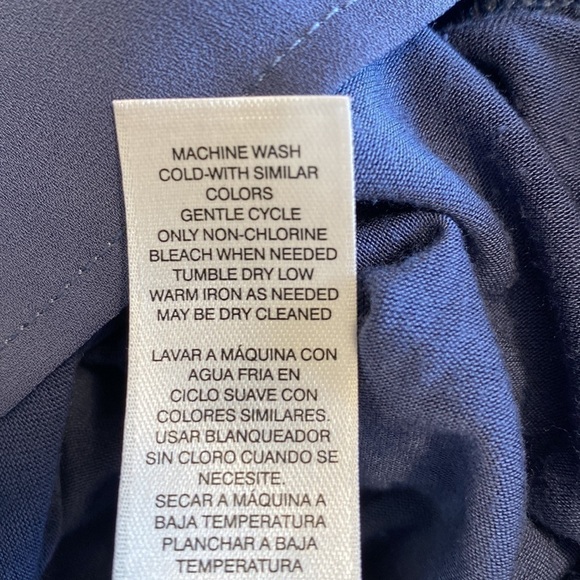 White House Black Market Ball Chain Tee Blue Long Sleeve XXS - Picture 12 of 13